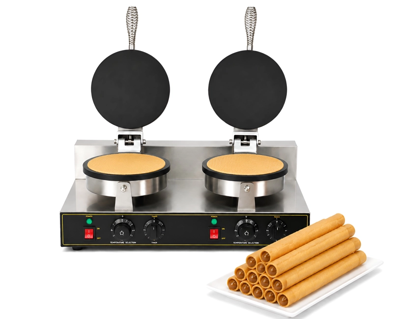 MAQUINA DE CONO DE HELADO DOBLE WAFFLES CUCHUFLIS 2.4W WAFLERAS DE ROLLO CUCHUFLIS - 1