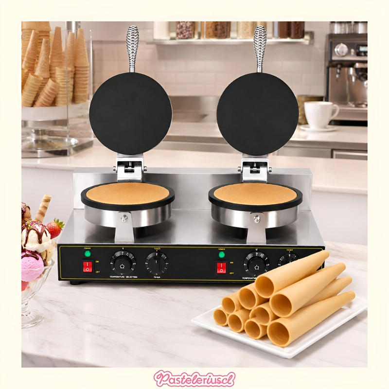 MAQUINA DE CONO DE HELADO DOBLE WAFFLES CUCHUFLIS 2.4W WAFLERAS DE ROLLO CUCHUFLIS - 2