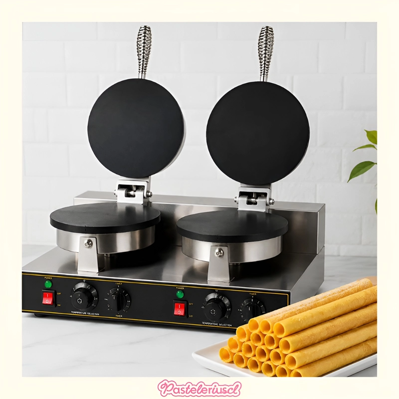 MAQUINA DE CONO DE HELADO DOBLE WAFFLES CUCHUFLIS 2.4W WAFLERAS DE ROLLO CUCHUFLIS - 8