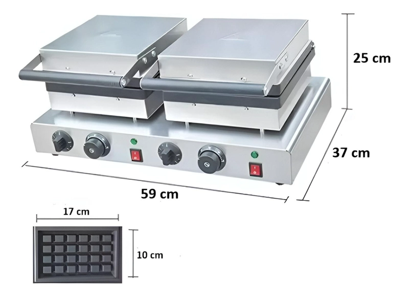 WAFLERA DOBLE WAFLERAS MAQUINA DE WAFFLES WAFLERA INDUSTRIAL - 3