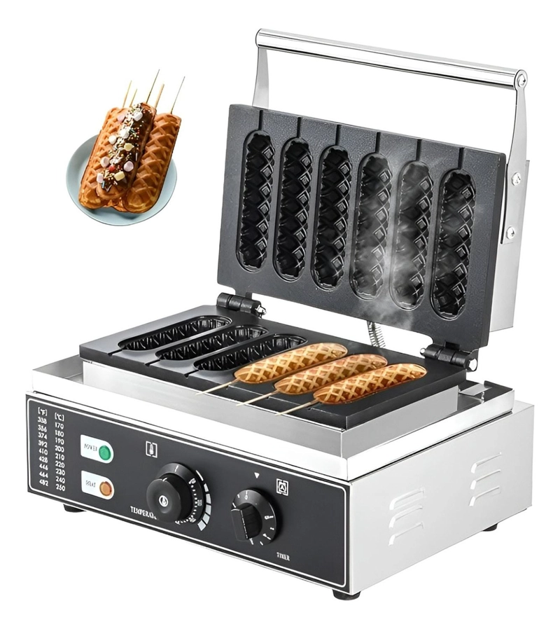 MAQUINA PARA WAFFLES HOT DOG MAKER WAFLERAS CON FORMAS 1550W - 1