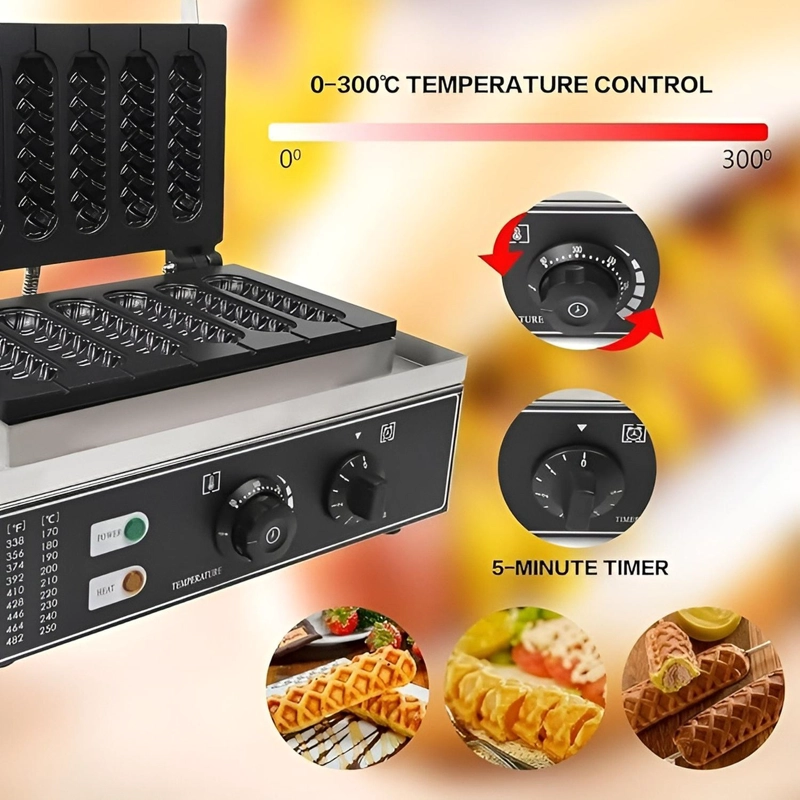 MAQUINA PARA WAFFLES HOT DOG MAKER WAFLERAS CON FORMAS 1550W - 7