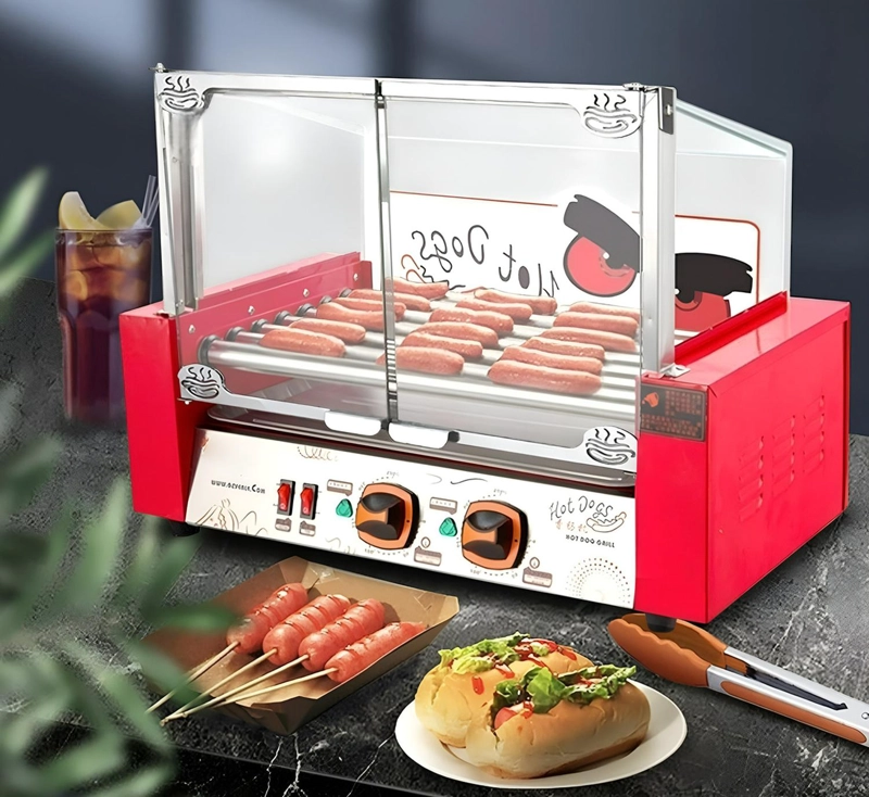 PARRILLA HOT DOG ROSTIZADOR VIENESAS CALENTADOR PAN 7 ROLLER - 2