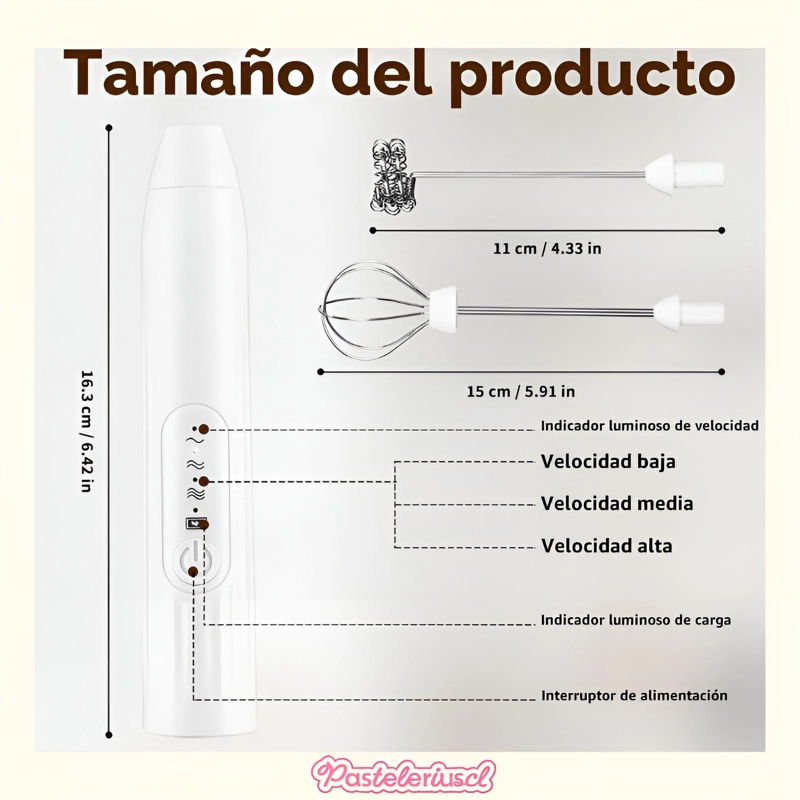 BATIDORA DE LECHE ESPUMADOR DE LECHE ELECTRICO DE MANO ESPUMADOR - 3