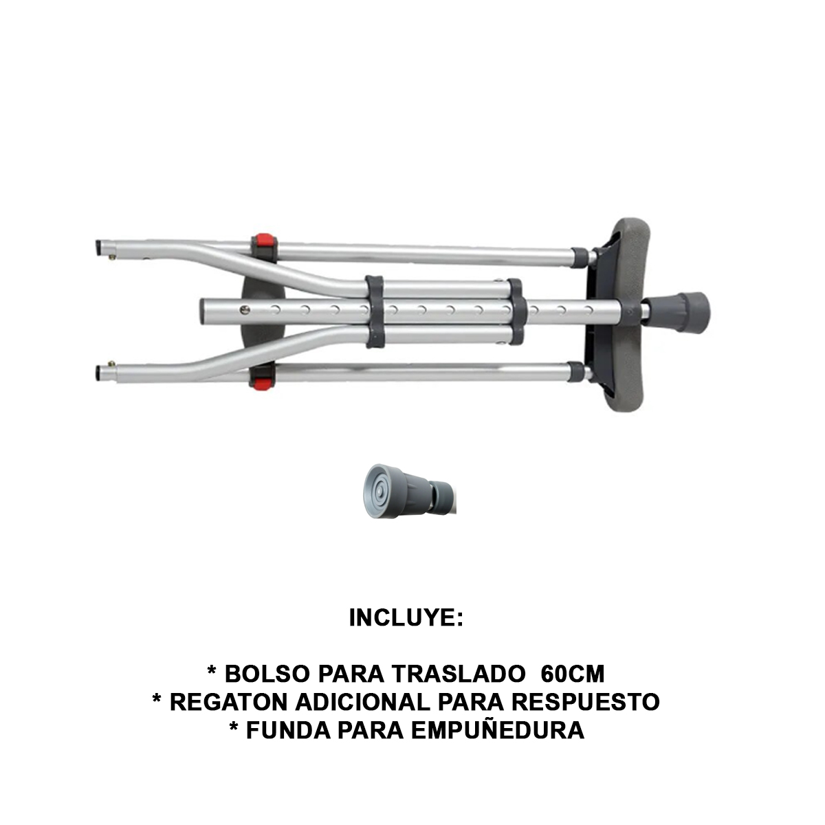 MULETAS ORTOPÉDICAS ALTURA REGULABLE PLEGABLES - 3