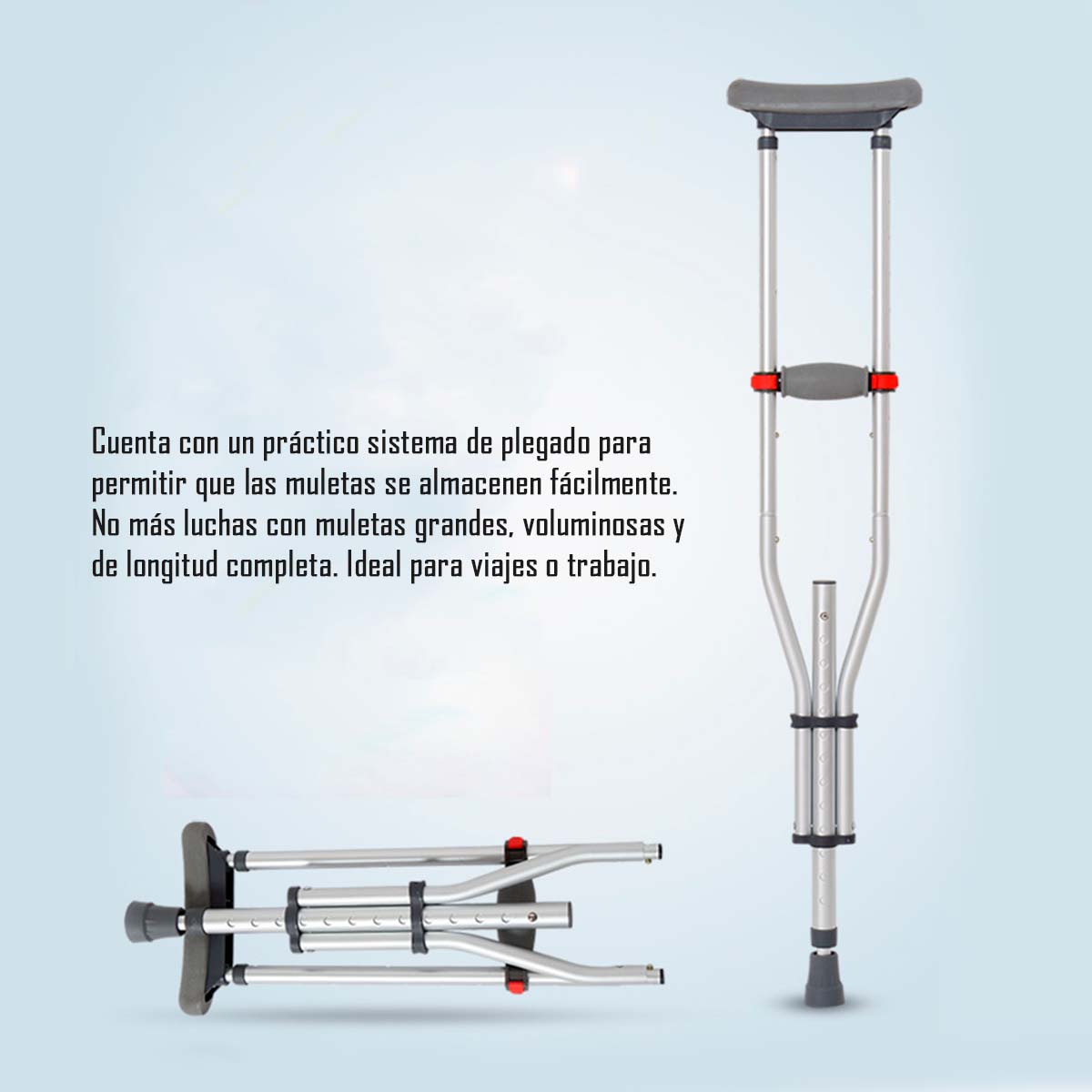 MULETAS ORTOPÉDICAS ALTURA REGULABLE PLEGABLES - 4