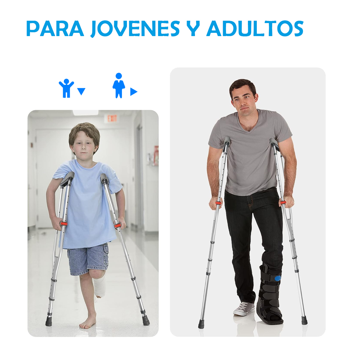 MULETAS ORTOPÉDICAS ALTURA REGULABLE PLEGABLES - 6