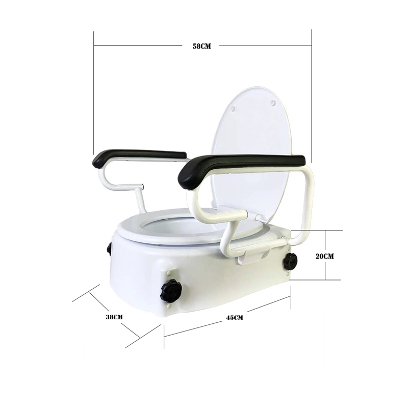Alza Bañó Con Apoyabrazos Y Tapa Asiento Wc Fijación Externa - 3