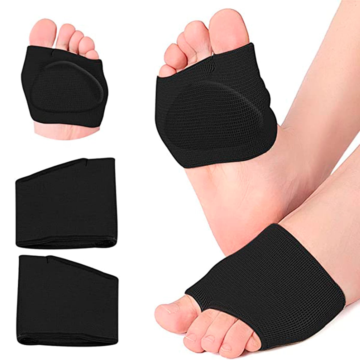 PAR ALMOHADILLAS METATARSIANAS DEDOS PIES NEGRO TALLA L - 5