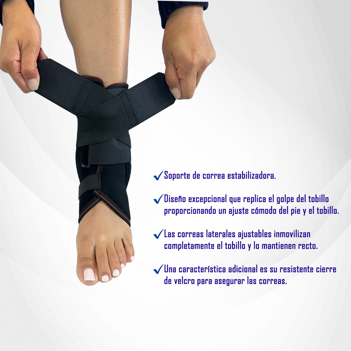 TOBILLERA INMOVILIZADORA TOBILLO CINTA AJUSTABLE - 3