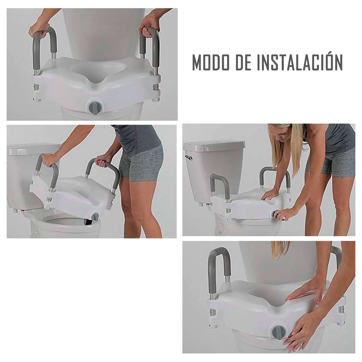 ALZA BAÑO CON APOYA BRAZOS DESMONTABLES PORTÁTIL - 5