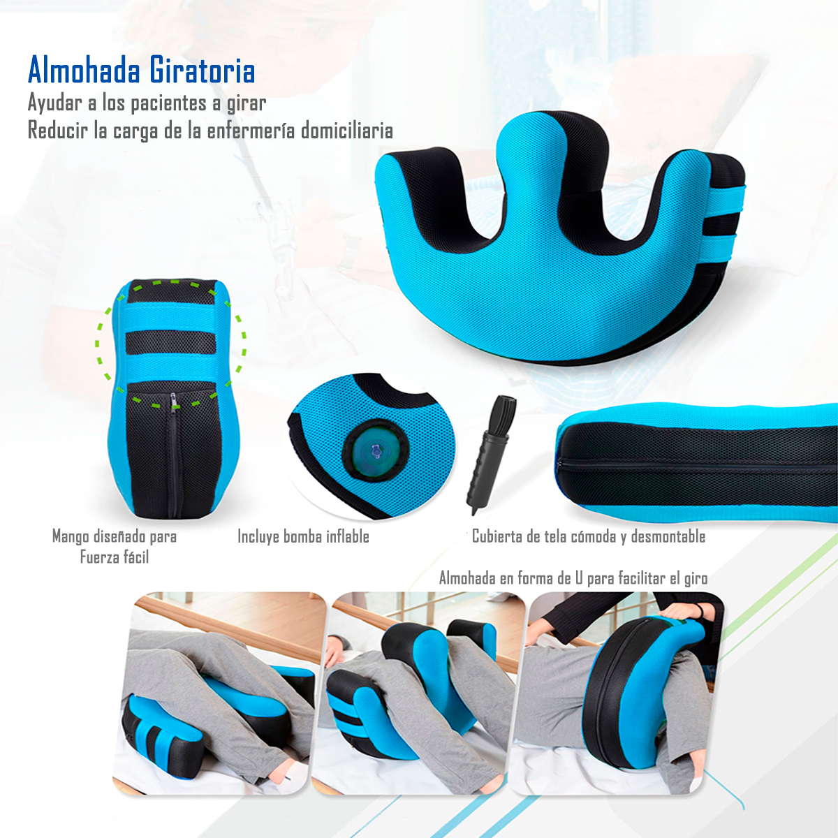 COJÍN INFLABLE ROTACION ORTOPÉDICO PACIENTES Y ENFERMOS - 6
