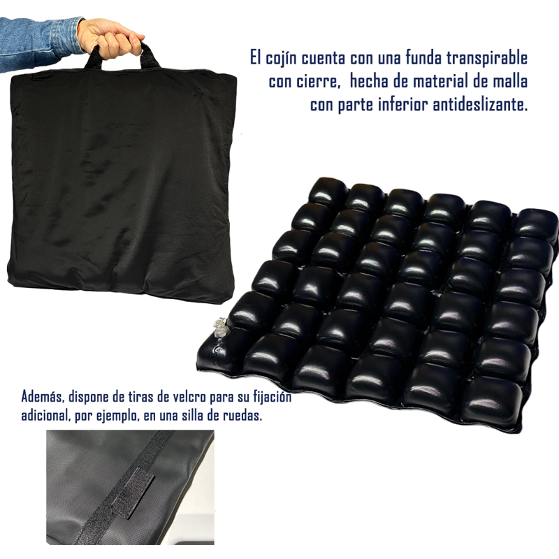 COJIN DE FLOTACION SECA ANTIESCARAS CELDAS DE AIRE CON FUNDA - 3