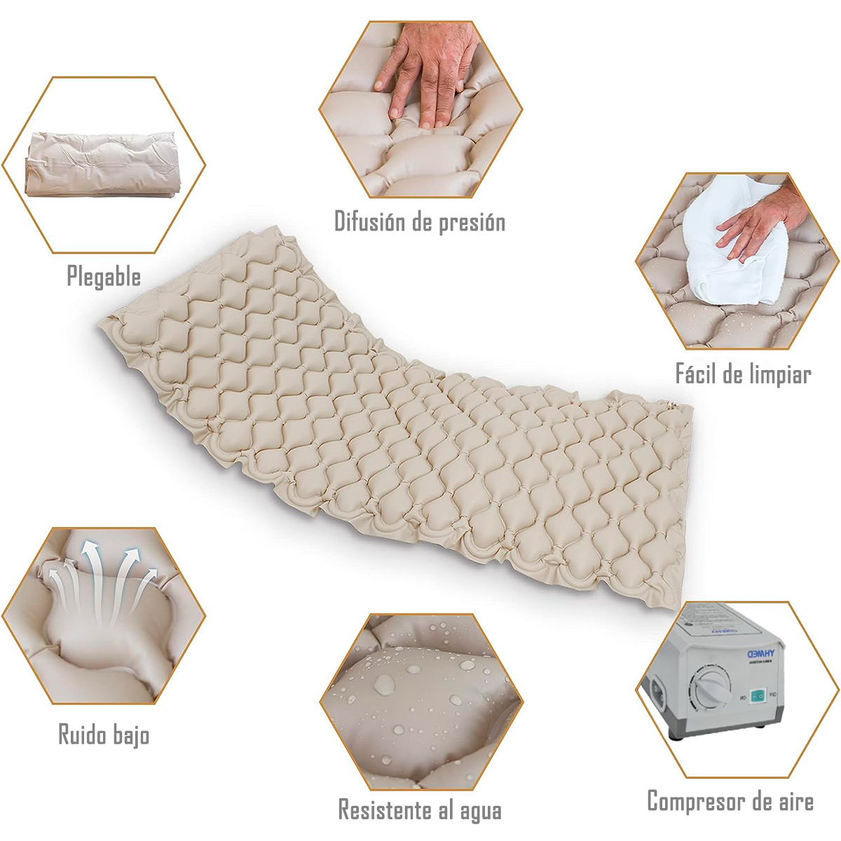 COLCHON ANTIESCARAS + KIT DE REPARACIÓN CON MOTOR SILENCIOSO - 3