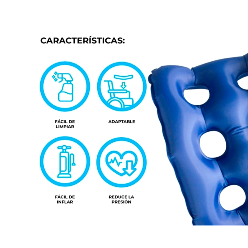 COJIN ANTIESCARAS PARA SILLA DE RUEDAS ORTOPÉDICO INFLABLE - 5