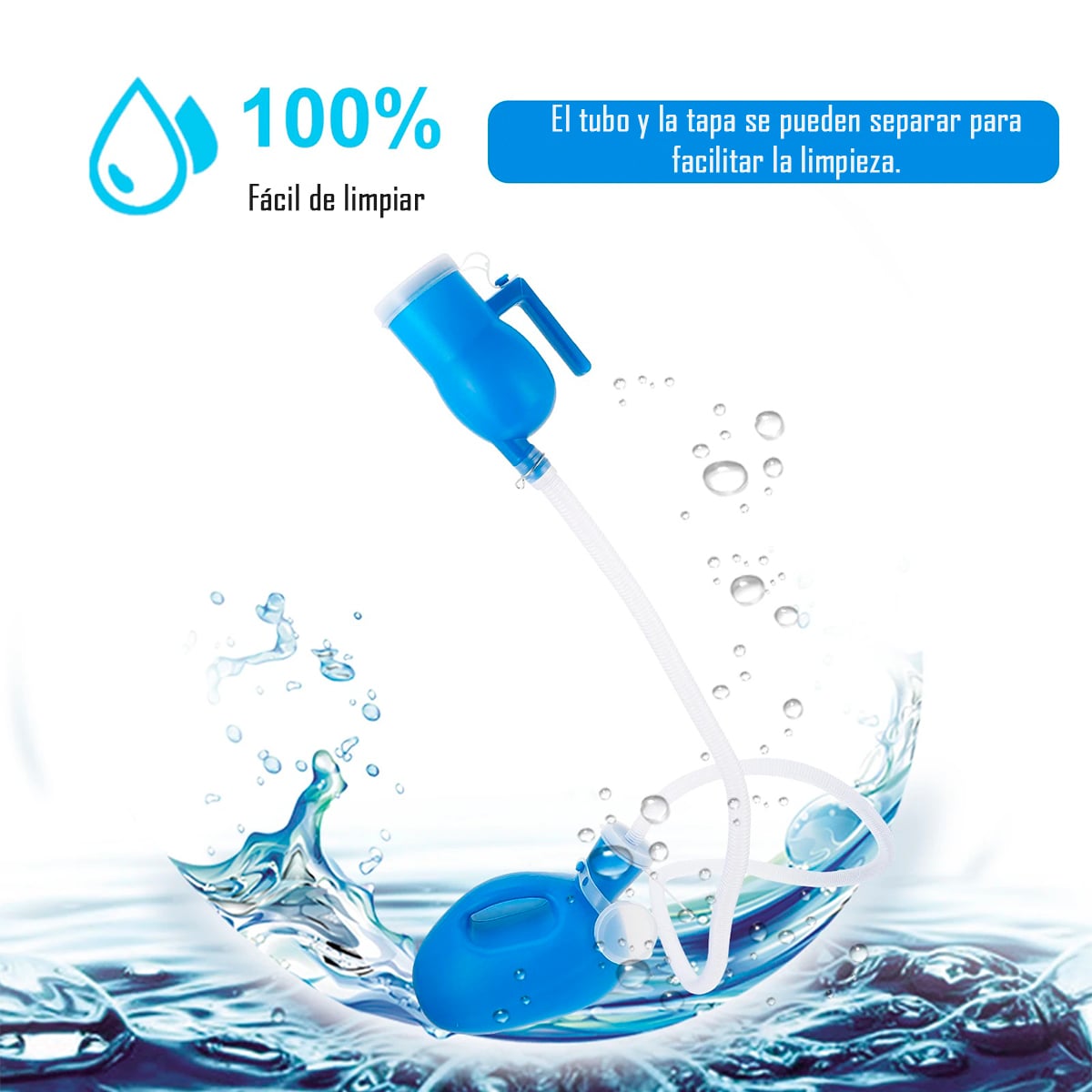 PATO URINARIO MASCULINO CON MANGUERA - CAPACIDAD DE 2000 ML - 5