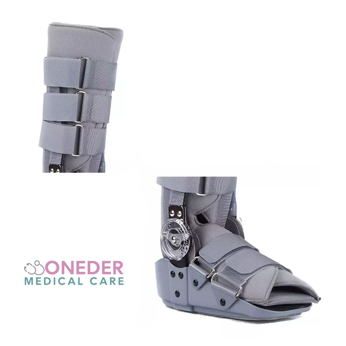 BOTA ORTOPEDICA LARGA GRIS CON ROM ANGULO REGULABLE TALLA XL - 6