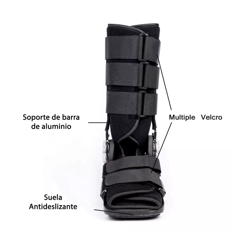 Bota Ortopédica Mecanismo Rom Cam Walker Alta Negra Oneder TALLA S - 4