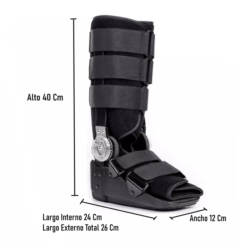 Bota Ortopédica Mecanismo Rom Cam Walker Alta Negra Oneder TALLA S - 6
