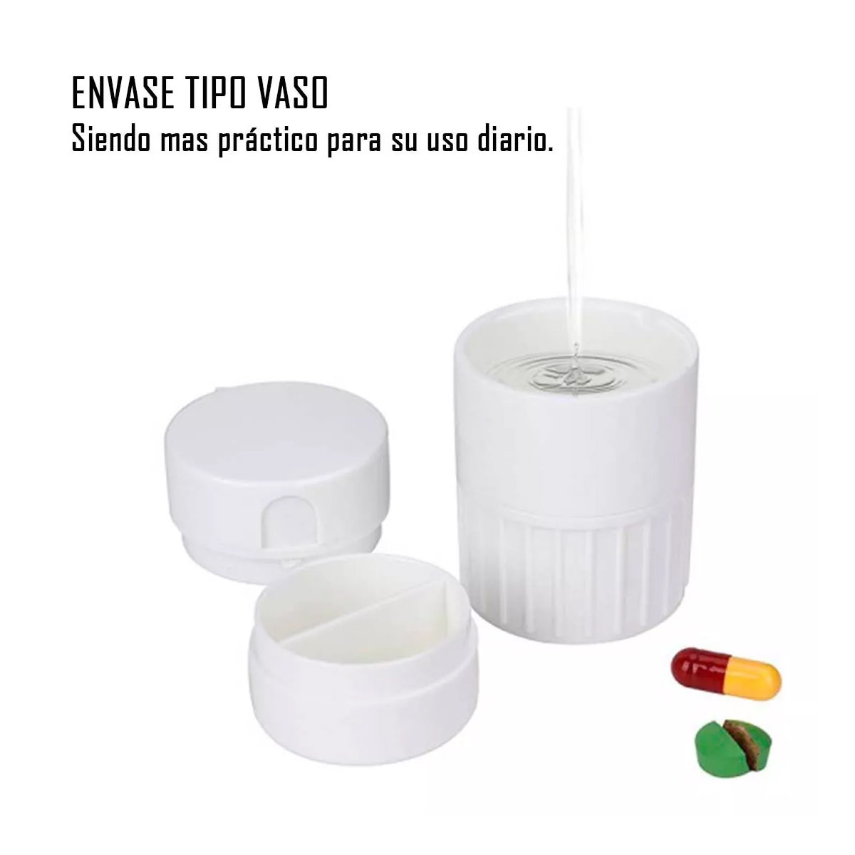 PASTILLERO CONTENEDOR CORTADOR Y MOLEDOR PORTATIL 4 EN 1 - 3