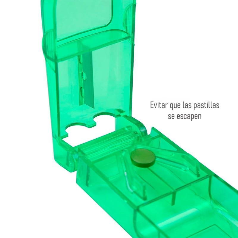 PASTILLERO ORGANIZADOR CORTADOR DIVISOR DOSIFICADOR PASTILLA VERDE - 2