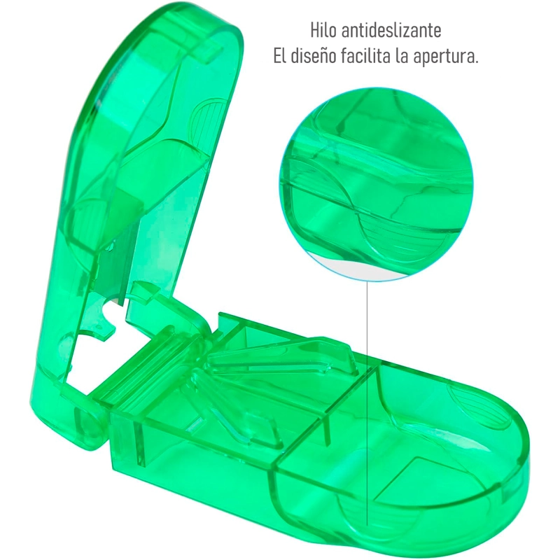 PASTILLERO ORGANIZADOR CORTADOR DIVISOR DOSIFICADOR PASTILLA VERDE - 3