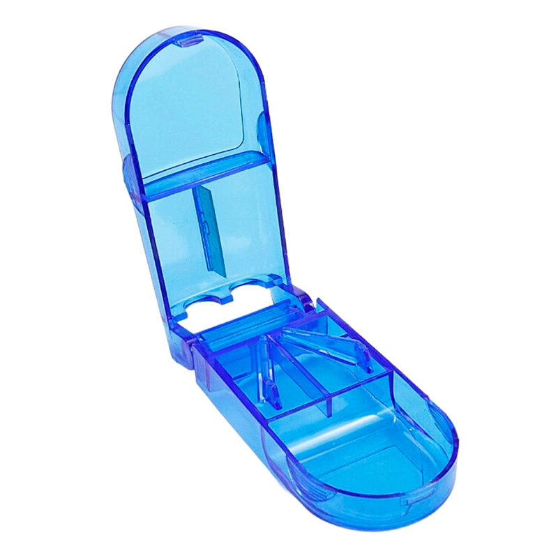 PASTILLERO ORGANIZADOR CORTADOR DIVISOR DOSIFICADOR PASTILLA AZUL - 1