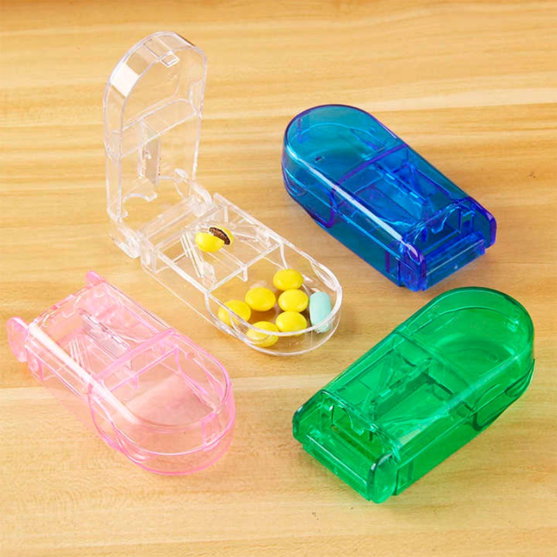 PASTILLERO ORGANIZADOR CORTADOR DIVISOR DOSIFICADOR PASTILLA AZUL - 8