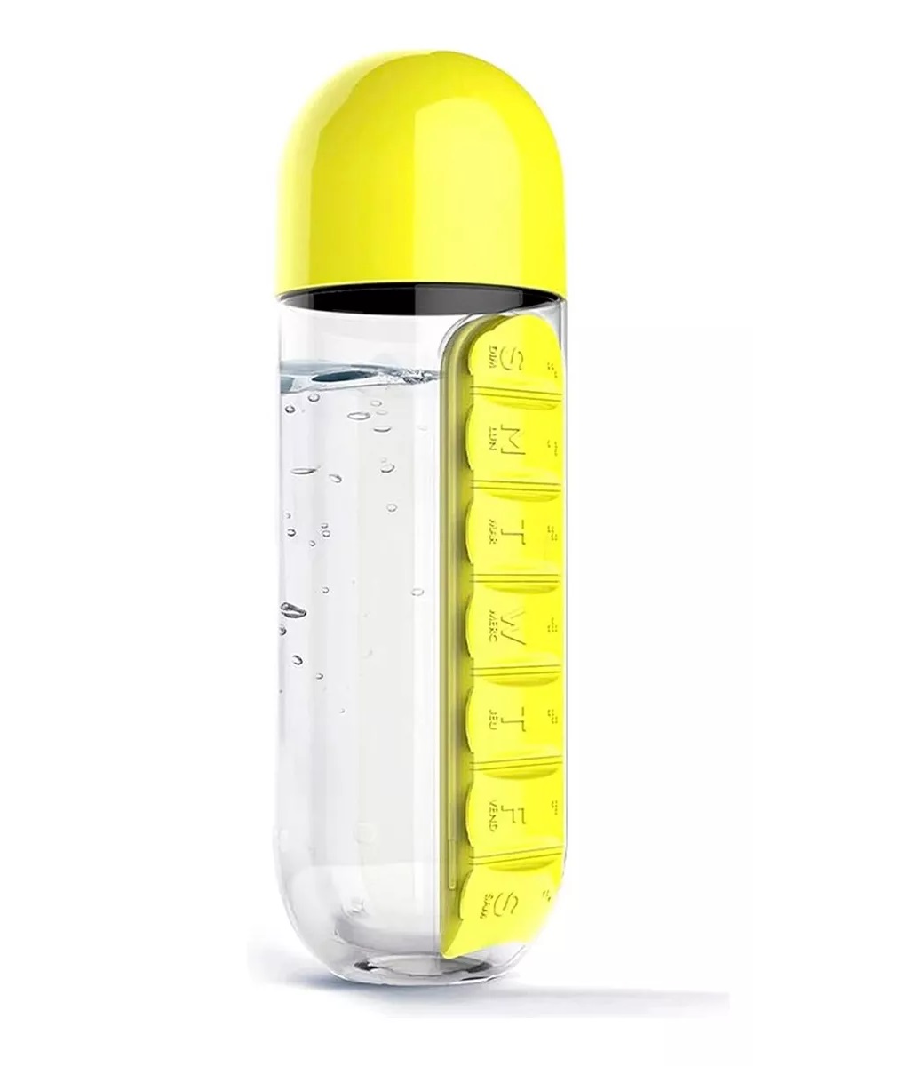 BOTELLA DE AGUA PASTILLERO ORGANIZADOR PASTILLEROS SEMANALES - 2