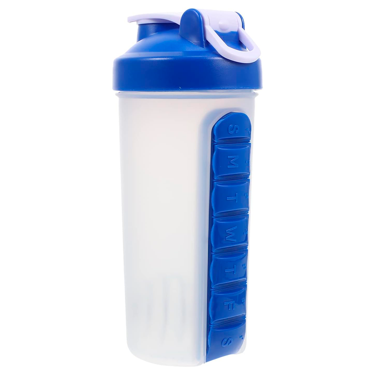 BOTELLA DE AGUA 600ML + PASTILLERO ORGANIZADOR SEMANAL AZUL - 2