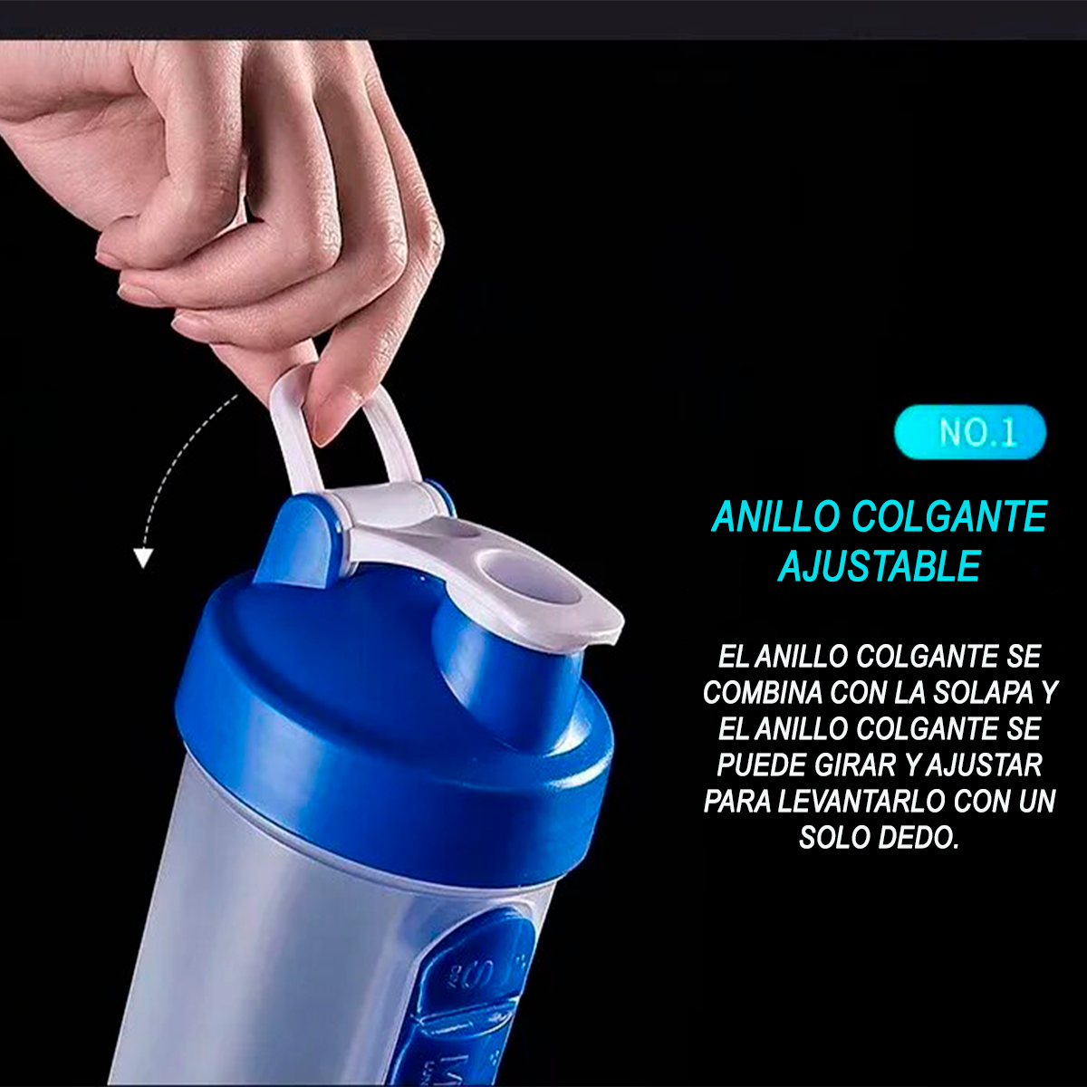 BOTELLA DE AGUA 600ML + PASTILLERO ORGANIZADOR SEMANAL AZUL - 6