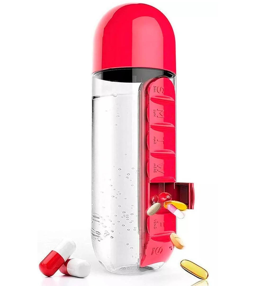 BOTELLA DE AGUA PASTILLERO ORGANIZADOR PASTILLEROS SEMANALES - 1