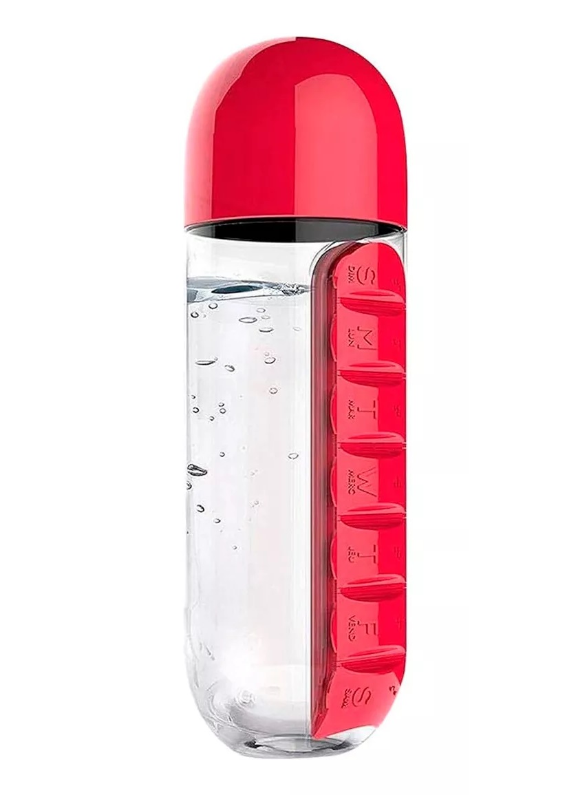 BOTELLA DE AGUA PASTILLERO ORGANIZADOR PASTILLEROS SEMANALES - 2