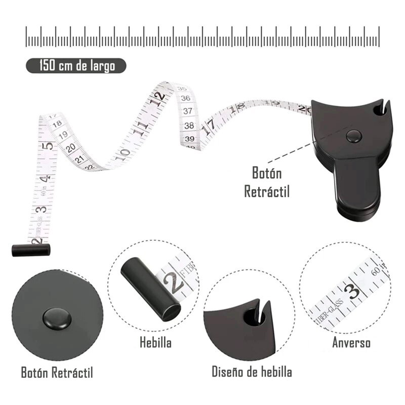 CINTA O HUINCHA PARA MEDIR PERIMETRO CORPORAL RETRACTIL - 4