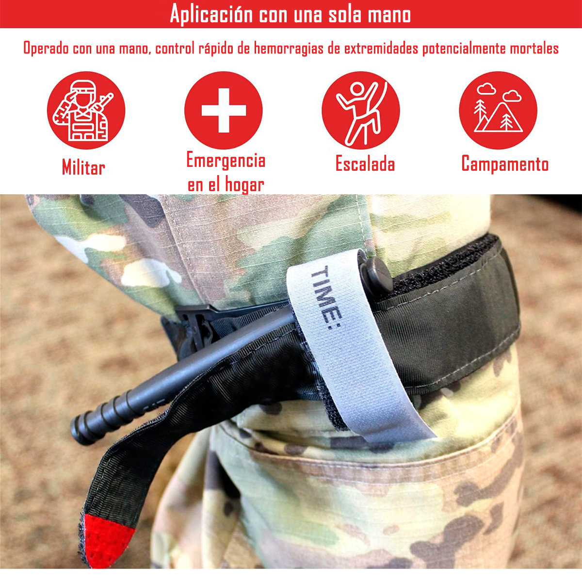 TORNIQUETE TACTICO PRIMEROS AUXILIOS PORTATIL - 5