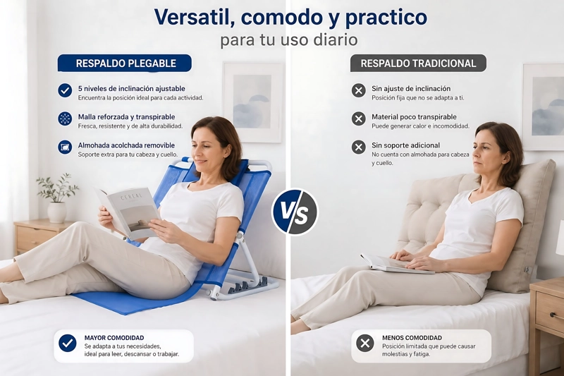 RESPALDO PORTATIL PLEGABLE CAMA PARA SENTAR ENFERMOS - 3