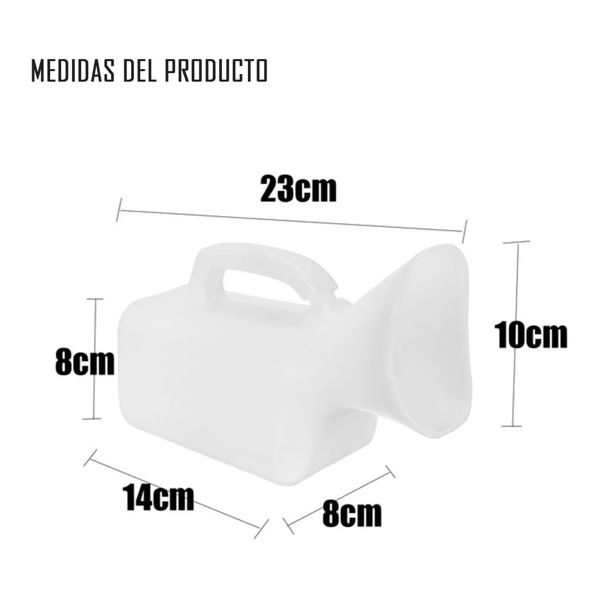PATO URINARIO FEMENINO CUELLO CORTO PORTATIL 1 LT PLASTICO - 3