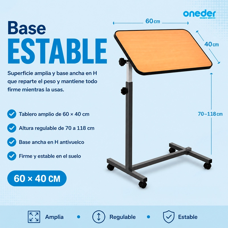 MESA RECLINABLE LATERAL 1101A HOSPITALARIO CAMA ALTURA AJUSTABLE - 2