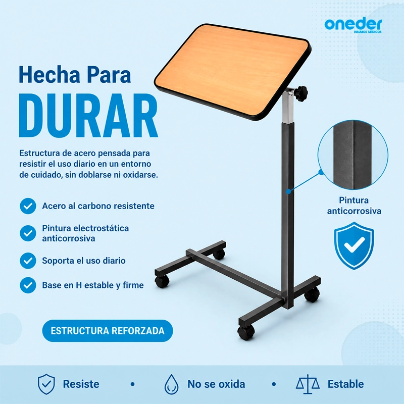 MESA RECLINABLE LATERAL 1101A HOSPITALARIO CAMA ALTURA AJUSTABLE - 5