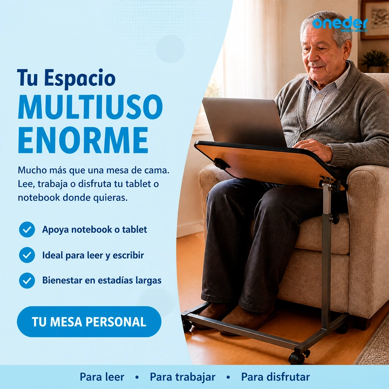 MESA RECLINABLE LATERAL 1101A HOSPITALARIO CAMA ALTURA AJUSTABLE - 7