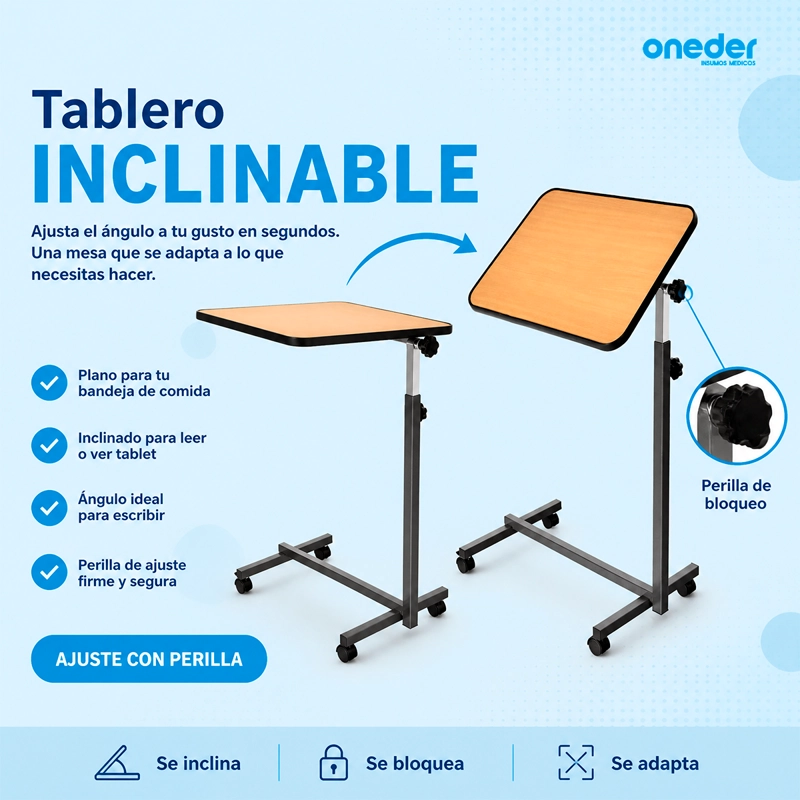 MESA RECLINABLE LATERAL 1101A HOSPITALARIO CAMA ALTURA AJUSTABLE - 8