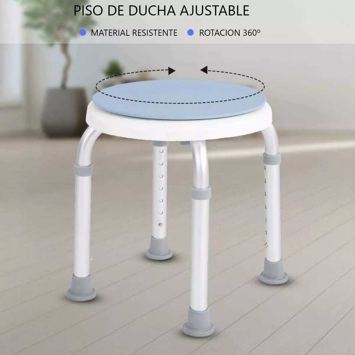 PISO SILLA DE DUCHA GIRATORIO REDONDO ALTURA AJUSTABLE 103C - 5