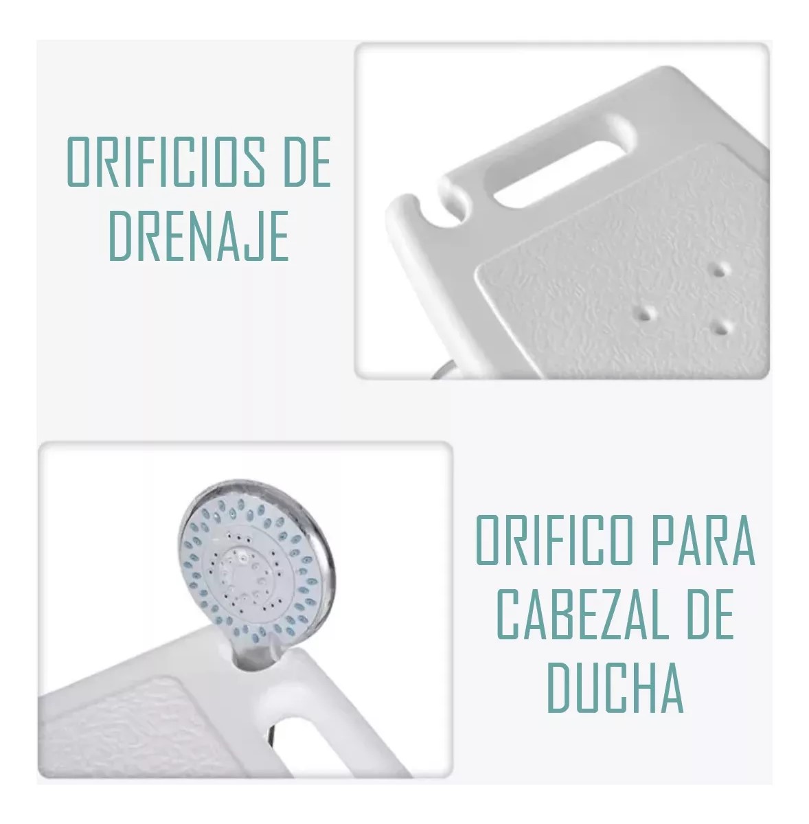 SILLA PISO DE DUCHA PARA BAÑO ALTURA AJUSTABLE PORTATIL 301A - 3