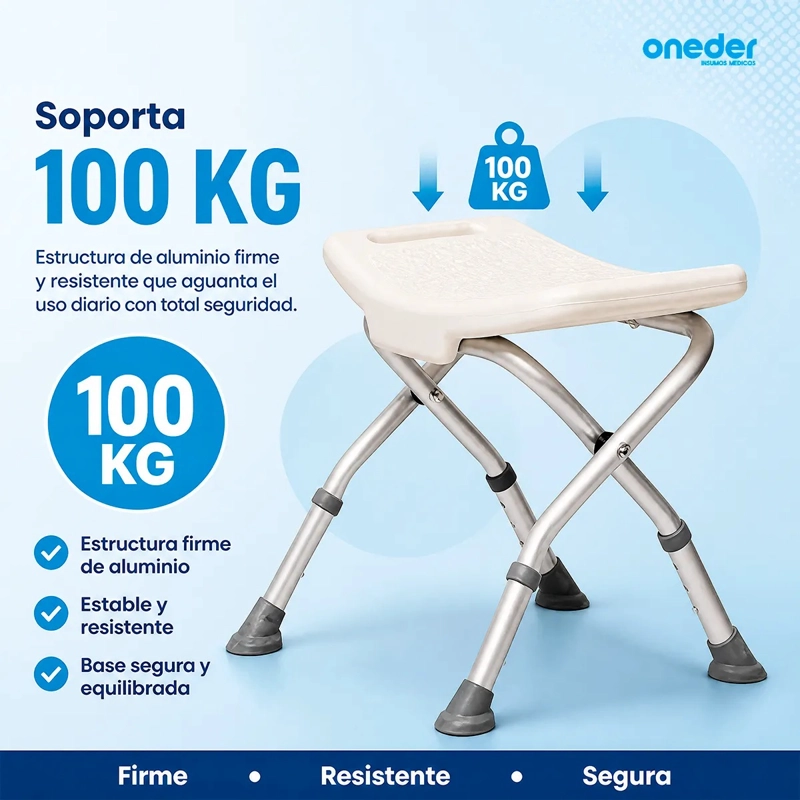 PISO O BANCA DE DUCHA PLEGABLE CON ALTURA REGULABLE - 2