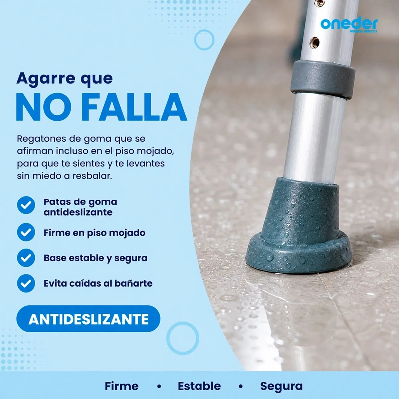 PISO O BANCA DE DUCHA PLEGABLE CON ALTURA REGULABLE - 9