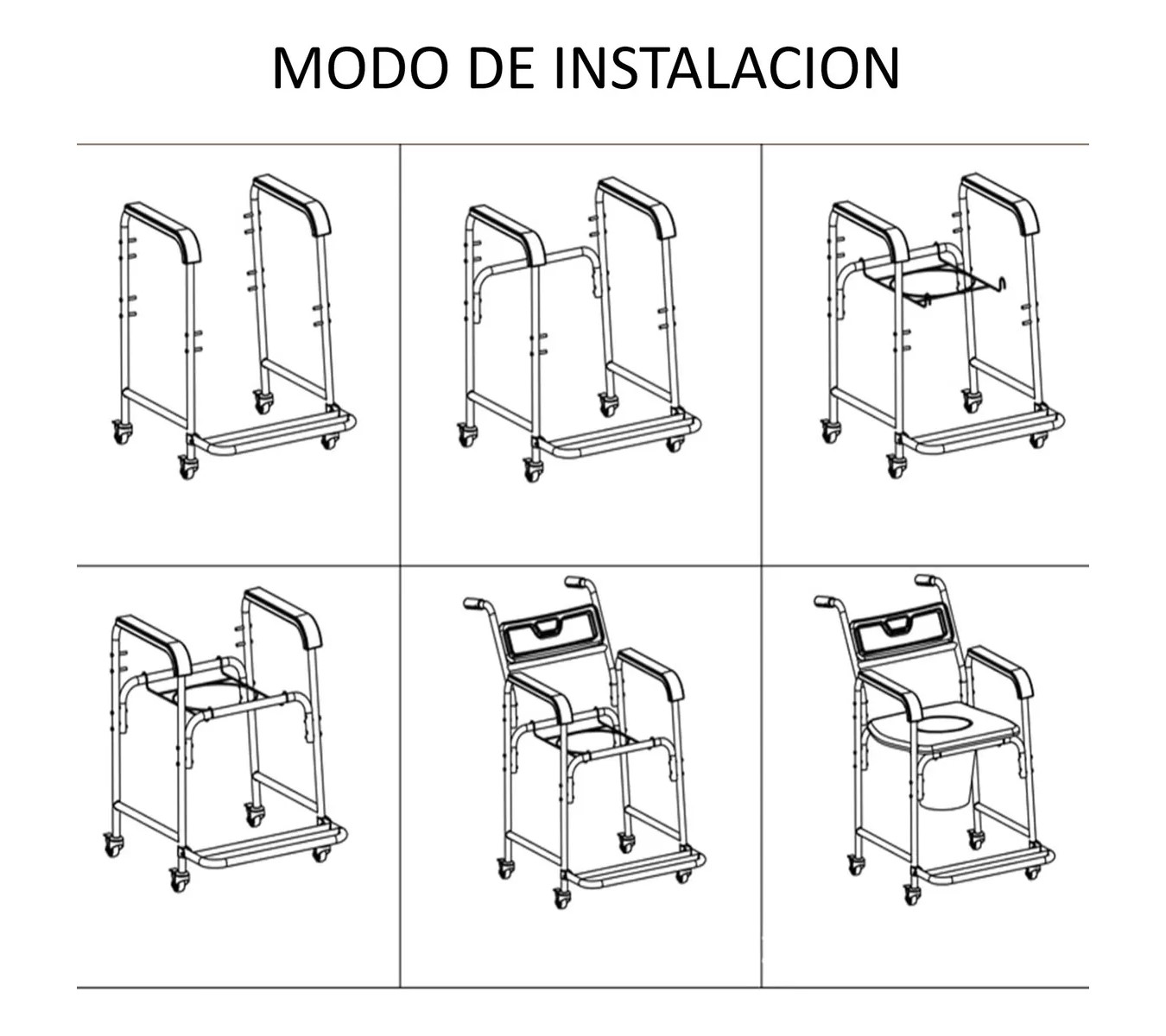BAÑO WC PORTÁTIL 7002B CON RUEDAS Y REPOSAPIES INCLUYE BALDE - 2
