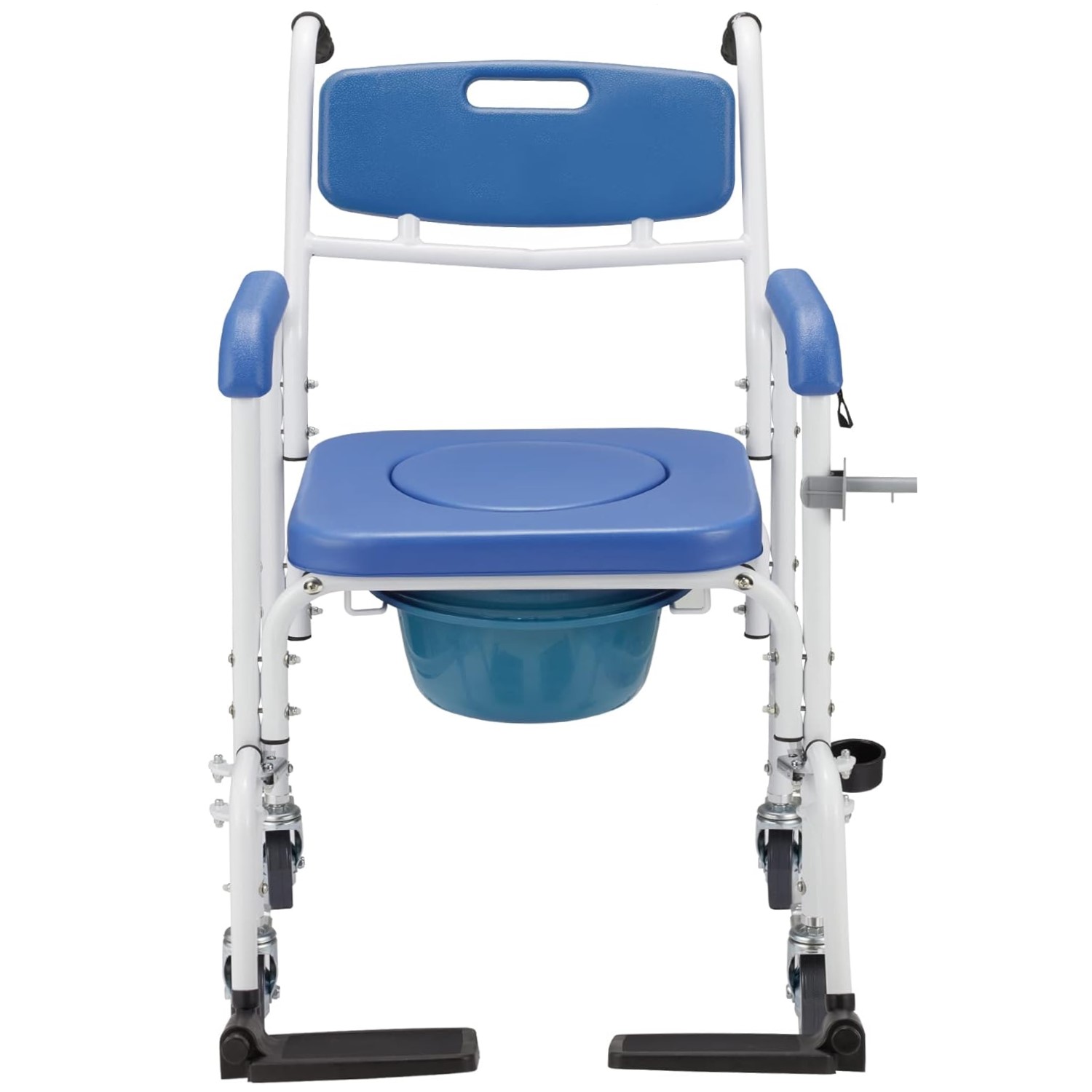 BAÑO INODORO 7002C ALUMINIO CON RUEDAS ASIENTO ACOLCHADO REPOSAPIE - 1