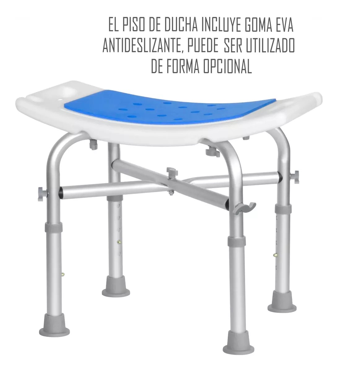 PISO SILLA DE DUCHA 201DA ALTURA AJUSTABLE BARIATRICO ALUMINIO - 6