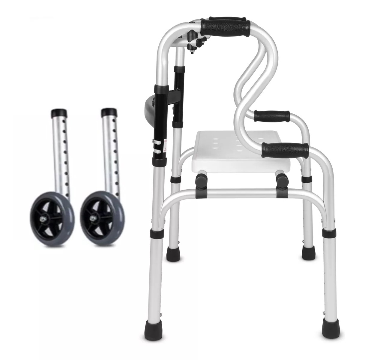 SILLA DE DUCHA 804E ANDADOR BURRITO PLEGABLE 2 EN 1 PORTATIL - 2
