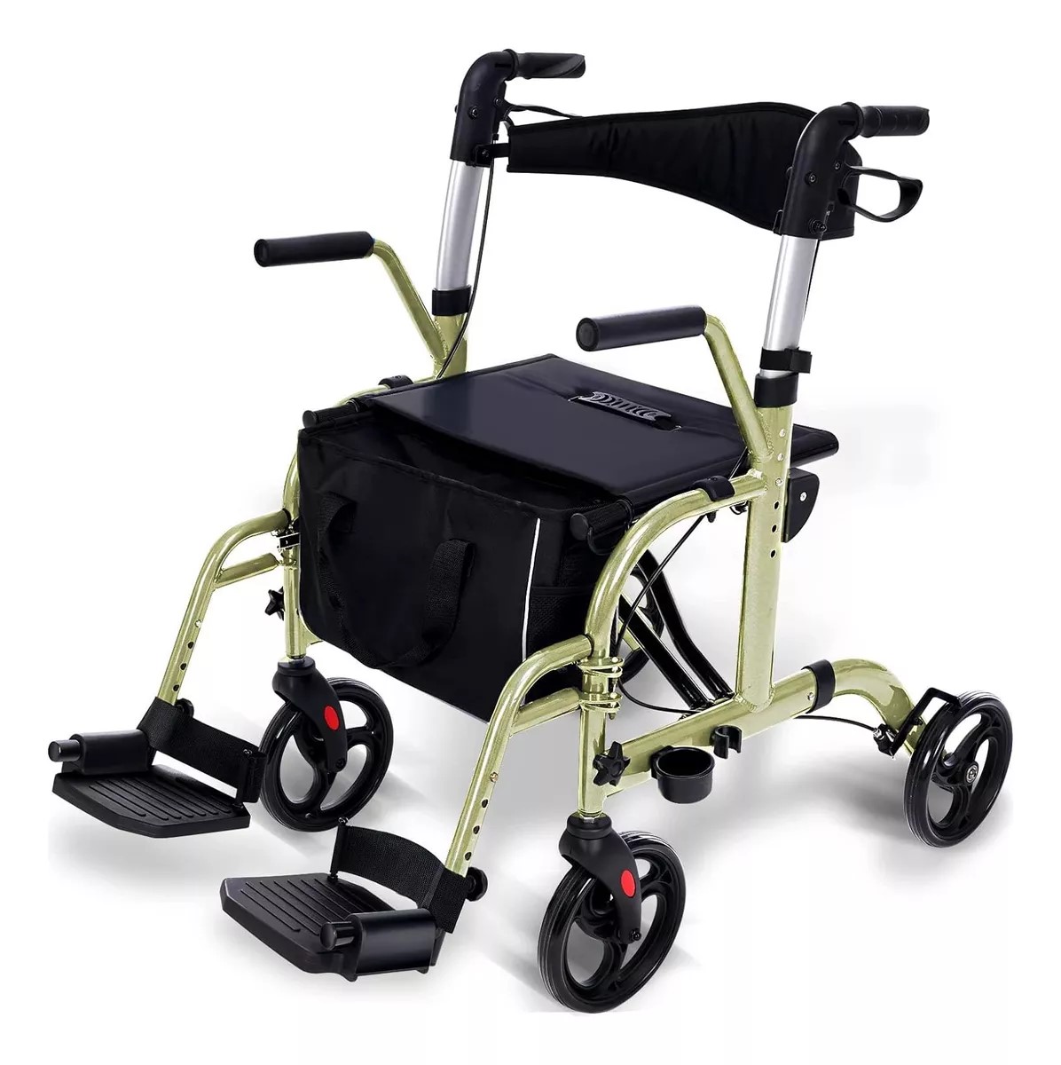 ANDADOR 1001C 4 RUEDAS PLEGABLE 2 EN 1 SILLA RUEDAS APOYABRAZOS - 1